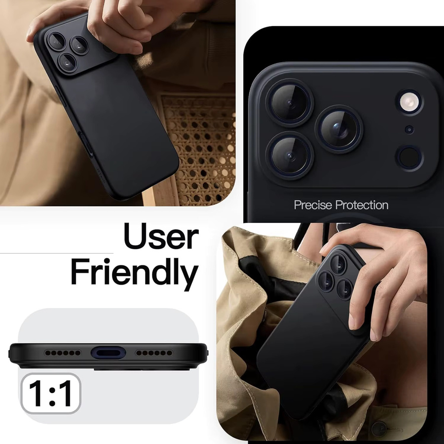 Stoßfeste TPU-Hülle von AIHNBG in Schwarz für iPhone 11 bis iPhone 17 Pro Max Softcover Rückseite - Bild 4