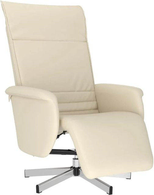 vidaXL Relaxsessel mit Fußteil in Beige aus Kunstleder mit 360-Grad-Drehfunktion und Armlehnen - Bild 1