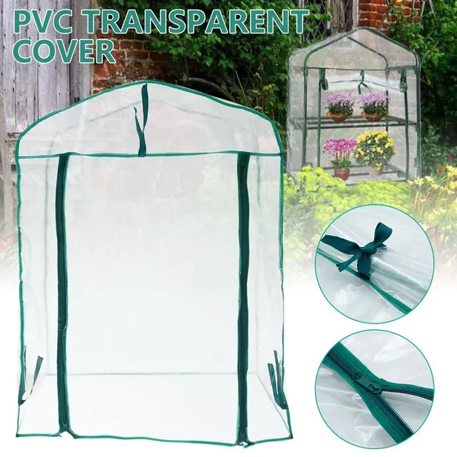 Transparente 2-stufige Gewächshausabdeckung aus PVC als Ersatzabdeckung für den Pflanzenschutz im Garten - Bild 1