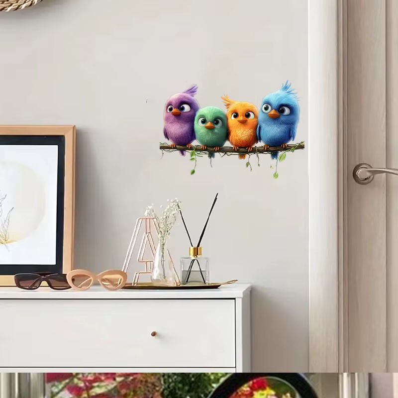Bunter Vogel-Fensteraufkleber aus Kunststoff für Wand und Spiegel, wasserdichtes Vinyl-Dekor in Mehrfarbig für dein Zuhause - Bild 5