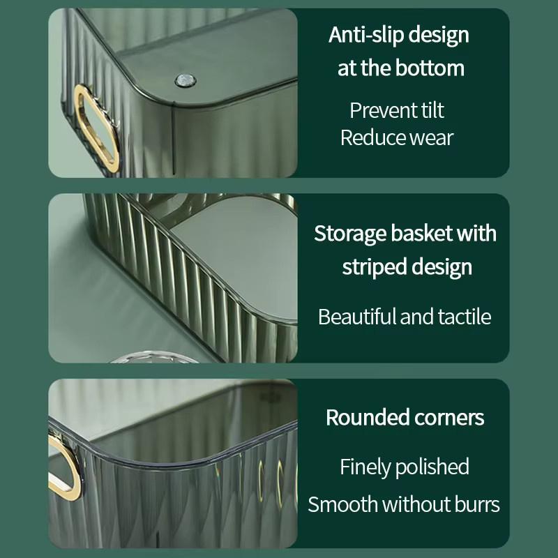 Rechteckiger Acryl-Organizer in Transparent und Weiß zur Aufbewahrung von Kosmetik, Make-up oder Snacks - Bild 3