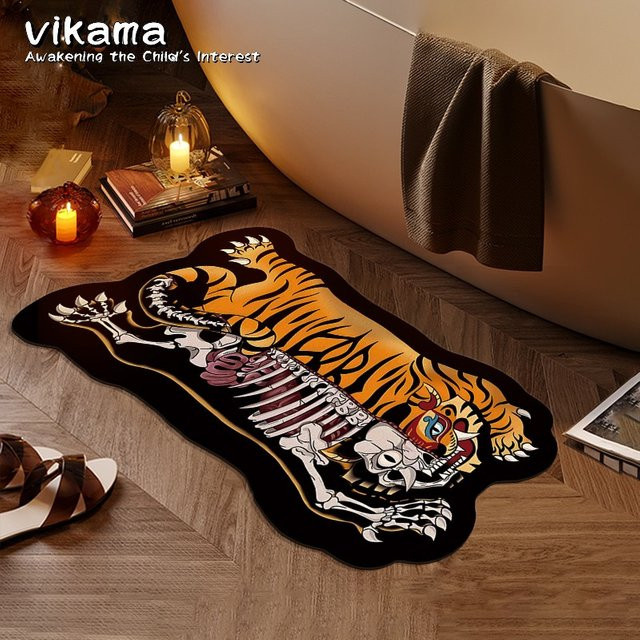 VIKAMA Badezimmer-Bodenmatte American Tiger mit Tiermotiv, saugfähig und rutschfest, B/T: 60 x 40 cm - Bild 1