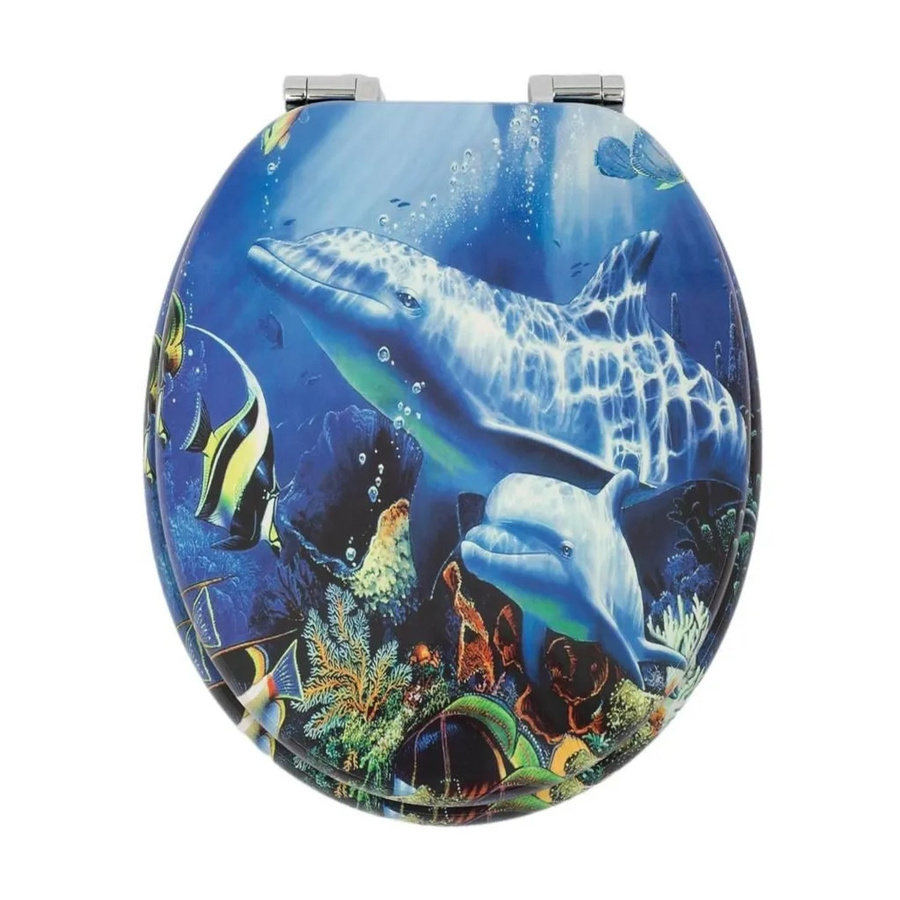 Sinobath WC-Sitz mit Absenk-Automatik in Unterwasserwelt Design, oval, multicolour - Bild 2