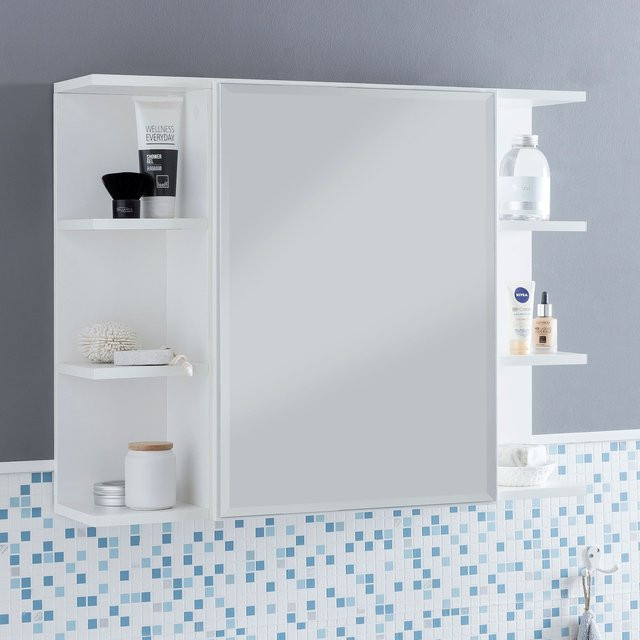 KADIMA DESIGN Moderner Hängeschrank mit Spiegel für das Badezimmer, Weiß, B/T/H: 65 x 20 x 80 cm - Bild 1