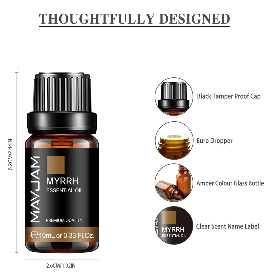 MAYJAM Ätherisches Öl Myrrhe Kampfer Thymian Vetiver Zypresse Cajeput, 10 ml - Bild 3