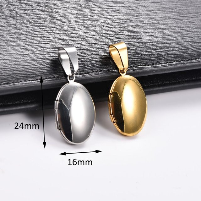 YULIN Medaillon Anhänger Edelstahl, Gold, Unisex - Bild 1
