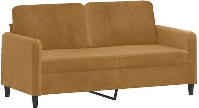 vidaXL 2-Sitzer-Sofa in Braun aus Samt mit Metallrahmen für dein Wohnzimmer - Bild 1