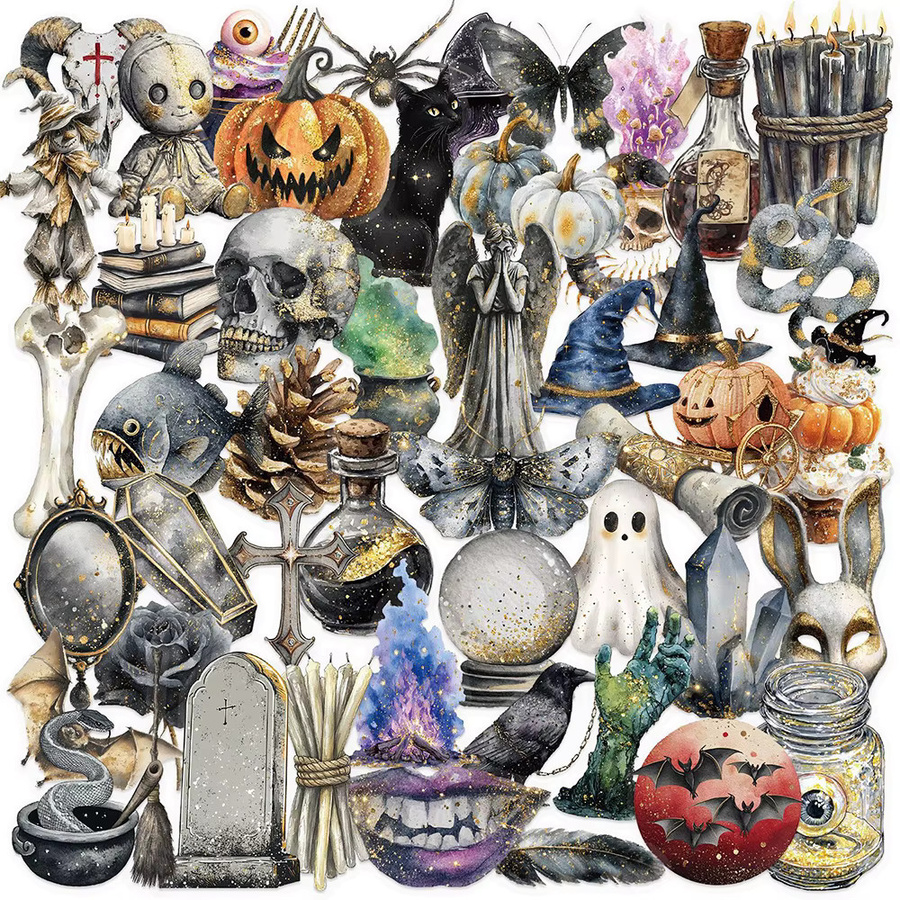 Charile Cartoon Transparent Gothic Hallowmas Schädel Graffiti Aufkleber, multicolour - Bild 2