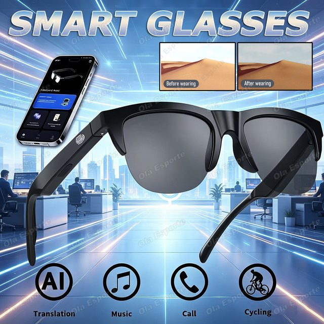 Ola Esporte Smart Glasses in Schwarz mit Bluetooth, Touch-Steuerung, Sprachassistent und Musikplayer - Bild 1