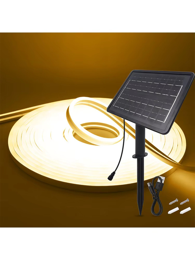 HEGEHE Solarbetriebener Neon-Flex LED-Streifen IP67 Wasserdicht DC 24V in Weiß für die Gartendekoration - Bild 5