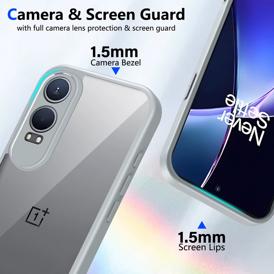 OnePlus Nord CE4 Lite CPH2621 Schutzhülle mit Luftkissen und transparenter Rückseite aus Silikon und Hartschale - Bild 3