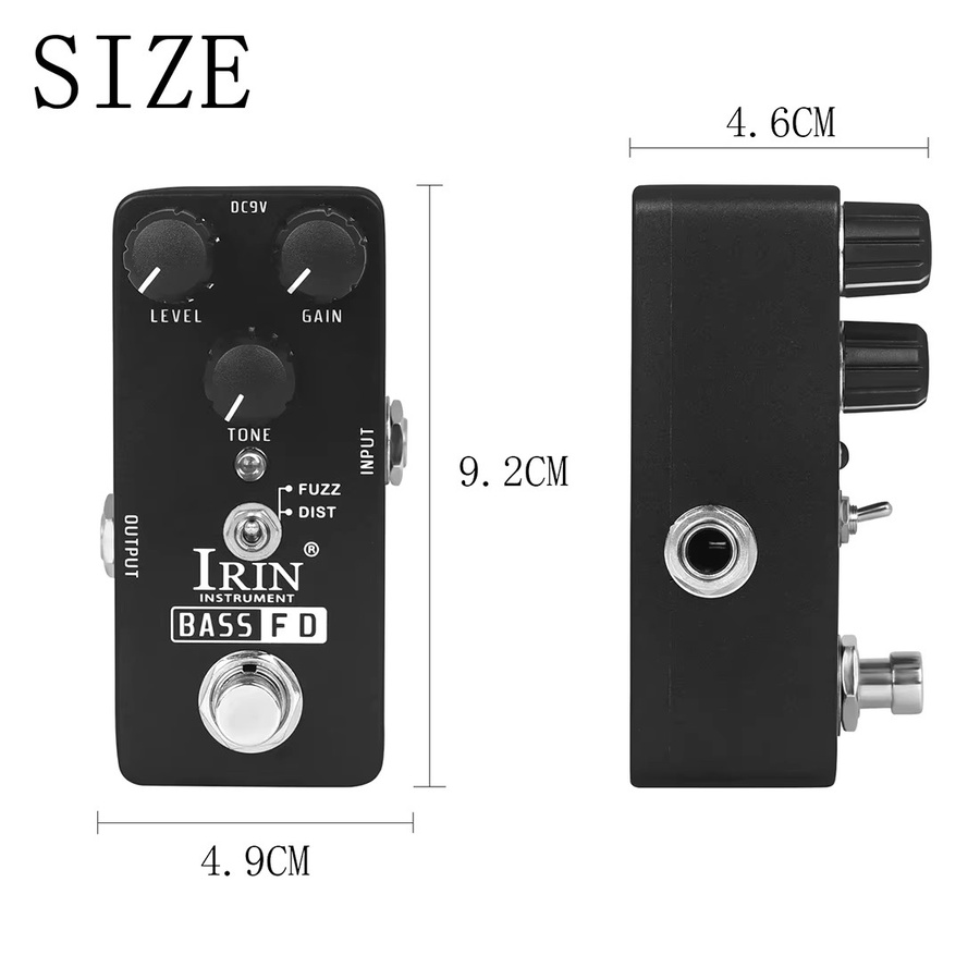 IRIN Bass FD E-Gitarre Effektpedal Bass Fuzz Full Gain Madness True Bypass in Schwarz - Bild 4