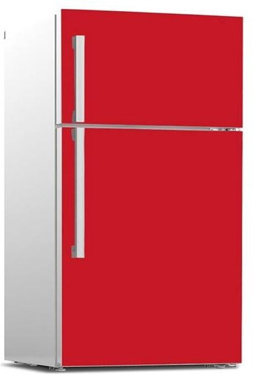 Selbstklebende Kühlschrankaufkleber von Sticker House in Weiß und Rot, Vinyl Küchenmöbel Dekor Wrap für Gefrierschrank und Kühlschranktür, B/H: 100 x 180 cm - Bild 1