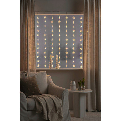 Konstsmide LED-Lichtervorhang mit Sternen in Warmweiß, transparent - Bild 3