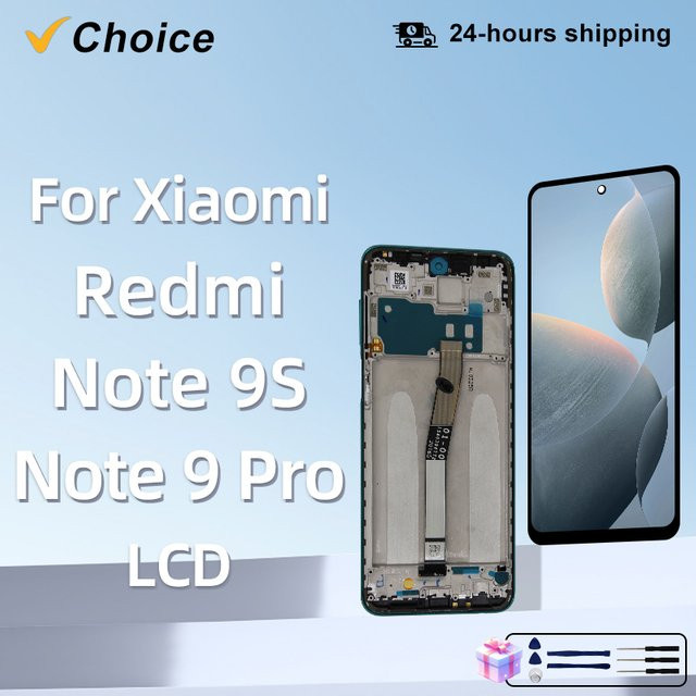 Xiaomi Redmi Note 9 Pro Display LCD Touchscreen Digitizer Montage Ersatzteil in Schwarz für Redmi Note 9S M2003J6B2G M2003J6A1G - Bild 1