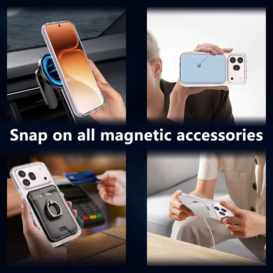WISHXIN MagSafe Schutzhülle für Honor 600 Pro Lite, transparent, stoßfestes Acryl-Design mit starkem Magnet für kabelloses Laden - Bild 2