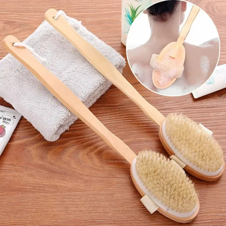 Piggy Mane Badebürste mit langem Griff, Körperpeeling, beige/silver - Bild 2