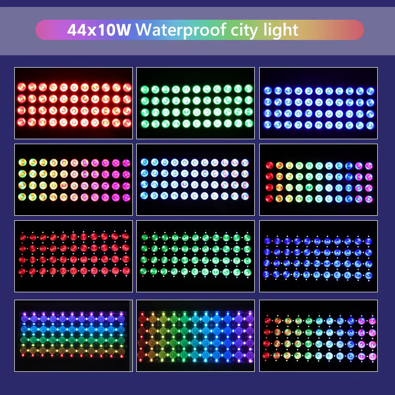 Professionelle LED Outdoor Wash Lights RGBW Pixel DMX512 mit 44x10W, IP65 wetterfest, Schwarz, B/T/H: 33,0 x 33,0 x 5,0 cm - Bild 5