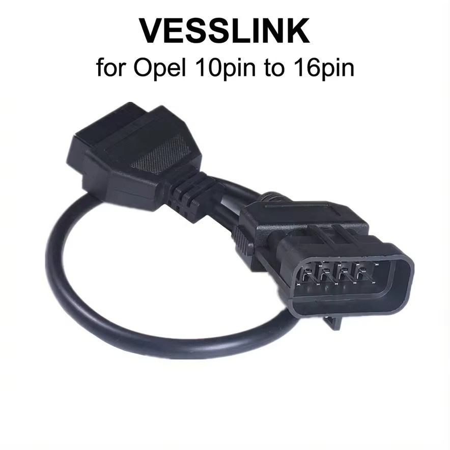 OBDIIVCI Verlängerungskabel von Opel 10-Pin auf 16-Pin OBD2 für Auto-Diagnosegeräte, Schwarz - Bild 2