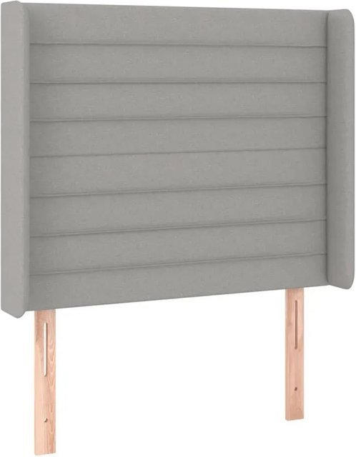 vidaXL LED Kopfteil Hellgrau mit USB-Ladeport und integrierter Beleuchtung, Stoff, B: 103 cm, T: 16 cm, H: 118-128 cm - Bild 1
