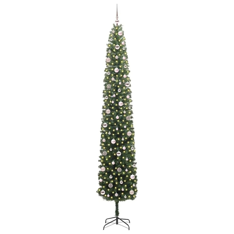 vidaXL Künstlicher Weihnachtsbaum in Grün mit 300 warmweißen LEDs und Ständer, Höhe: 270 cm - Bild 2