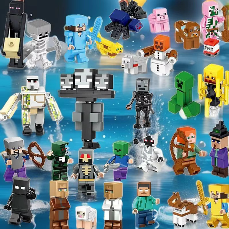 GAGAGIRL Minecraft Bausteine Set mit Creeper, Hexe und Steve Action Figuren für DIY Montage Spielzeug, Mehrfarbig - Bild 2