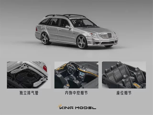 King Model E63 W211 / C63 W204, Druckguss-Sammlerfahrzeugmodell, 1:64 - Bild 1