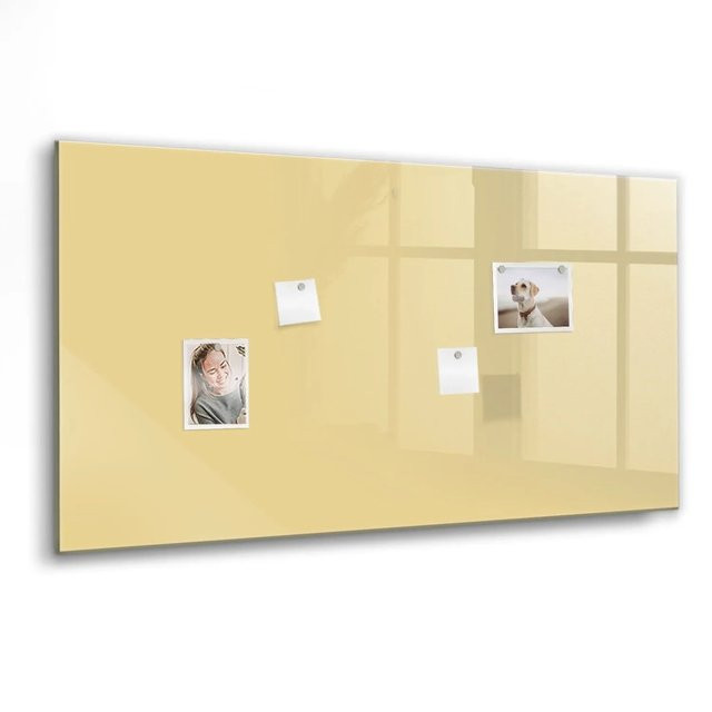 Tulup Glasmagnettafel in Cremefarben, beschreibbare Magnettafel aus Glas, B: 120 cm, H: 60 cm - Bild 1