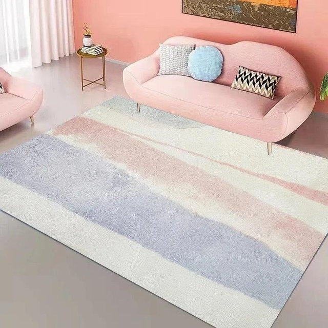 Lodestar Wohnzimmerteppich Regenbogen Rosa Modern Weich für Kinderzimmer und Schlafzimmer B/T: 60 x 40 cm - Bild 1