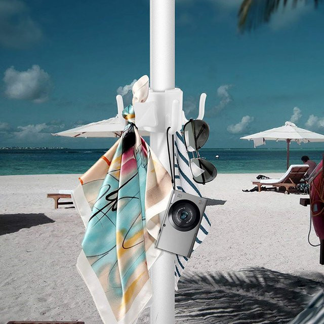 CY weißer Sonnenschirm-Haken aus Polypropylen für Outdoor-Regenschirme und Strandschirme - Bild 1