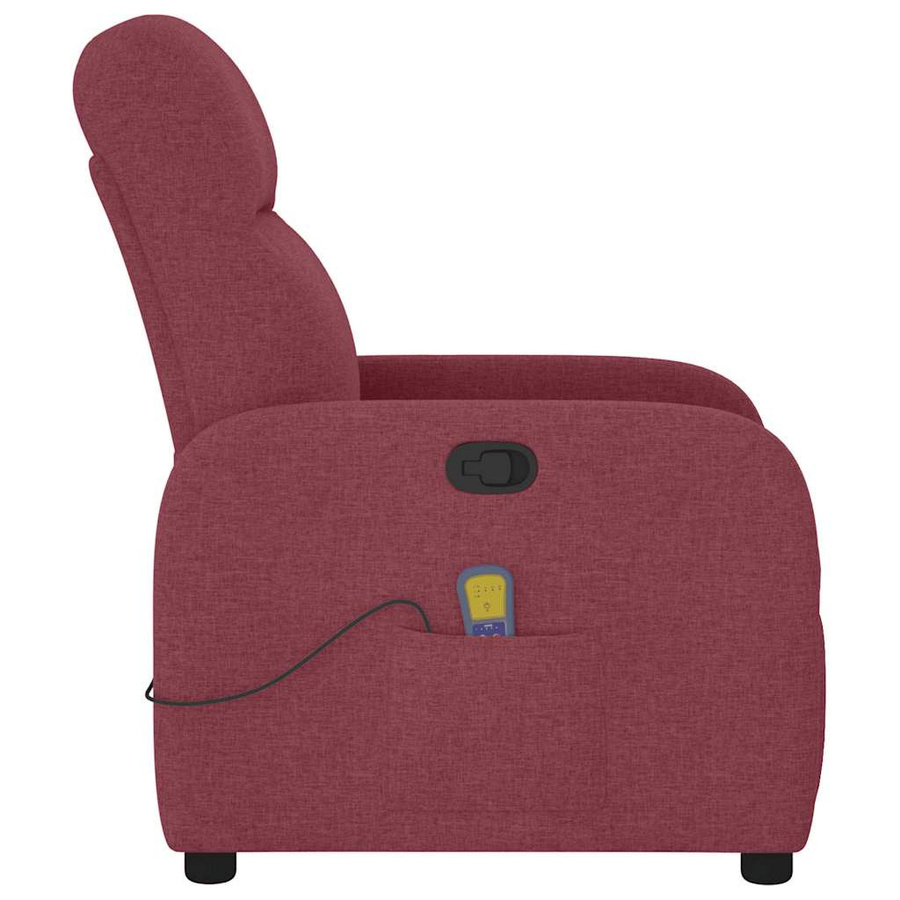 vidaXL Massagesessel als TV-Sessel aus Stoff in Weinrot, B/T/H: 66 x 88 x 95 cm - Bild 4