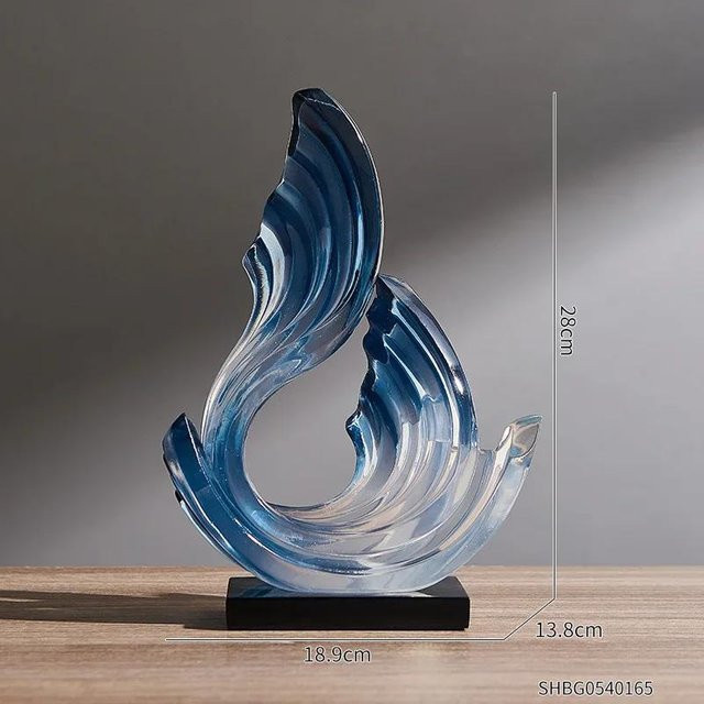 Minimalistische Harz-Skulptur im nordischen Stil von Household supplies MH als abstrakte Dekoration für dein Bücherregal, TV-Schrank oder deinen Schreibtisch - Bild 1