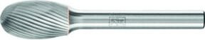 PFERD TOOLS Hartmetall Frässtift Tropfen TRE in Silber, Durchmesser: 12 mm, Länge: 20 mm, Schaft-Durchmesser: 6 mm, Körnung Z5 universal fein - Bild 1
