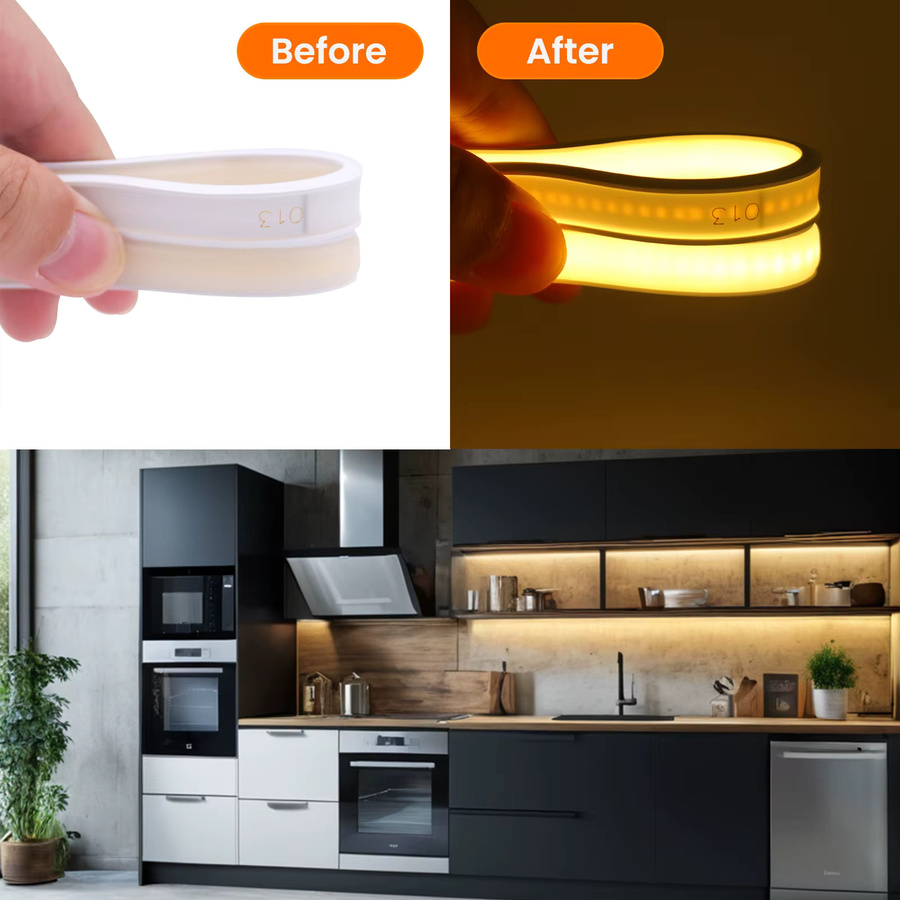 HEGEHE COB Neon Flex LED Streifenlicht Warmweiß IP67 Wasserdicht 24V - Bild 2