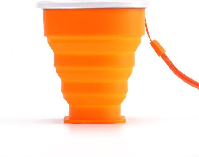 Mango Event Faltbecher aus Silikon, BPA-frei und lebensmittelecht, orange, 200 ml - Bild 1