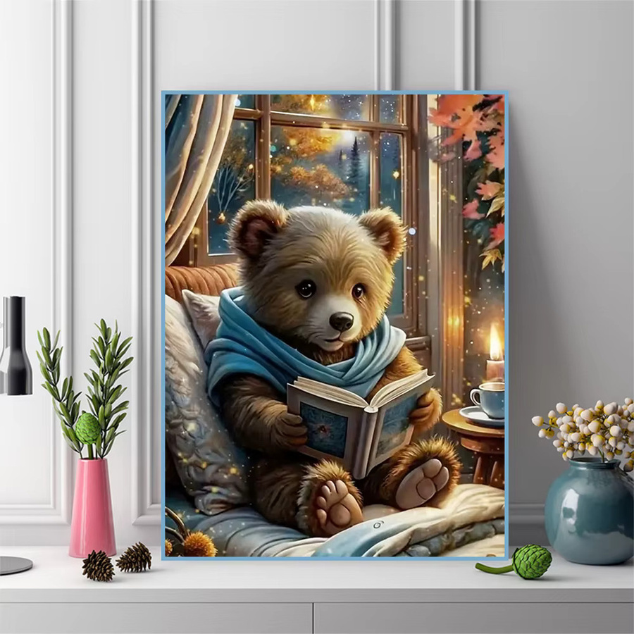 Momoart Diamantmosaik Bär DIY Acryl-Malerei als Strass-Stickerei für deine Wohndekoration in Mehrfarbig - Bild 3