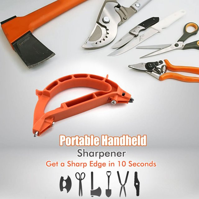 QDS 3-in-1 Multifunktionaler Handheld Messer Spitzer und Schärfwerkzeug in Orange - Bild 1