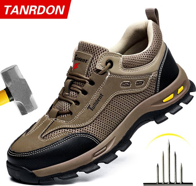 TANRDON Sommer-Arbeitsschutzschuhe für Herren, durchstichfeste Sicherheitsstiefel im taktischen Design - Bild 1