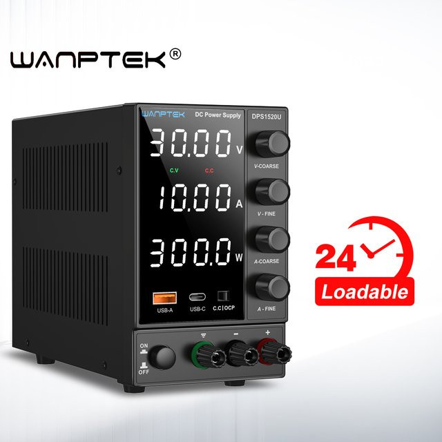 Wanptek Labornetzteil DPS3010U DC Netzteil mit digitaler Ziffernanzeige, einstellbarer Spannung und Stromstärke, Schwarz - Bild 1