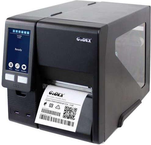 Godex GX4300i Etikettendrucker für Thermodirekt- und Thermotransferdruck mit 300 x 300 dpi, max. Etikettenbreite: 118 mm, USB, RS-232 und LAN, Schwarz - Bild 1