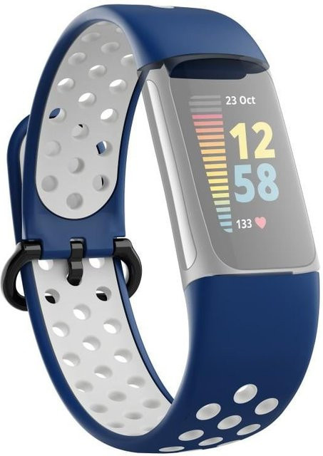 Hama Sportarmband für Fitbit Charge 5, Silikon, Blau/Grau, Unisex - Bild 1