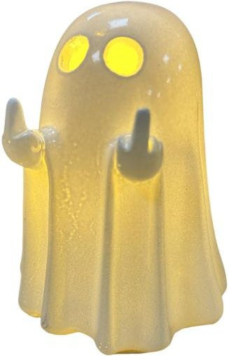 Hello Garden Leuchtende Geist Figur für Halloween in Weiß und Beige - Bild 1