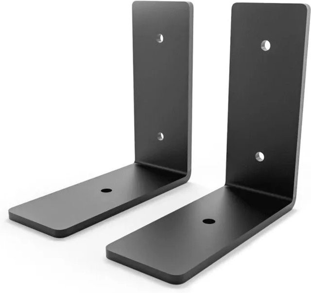 HEVVA Regalwinkel FREIBERG 2er Set Schwarz Matt aus Metall Tiefe: 10 cm - Bild 1