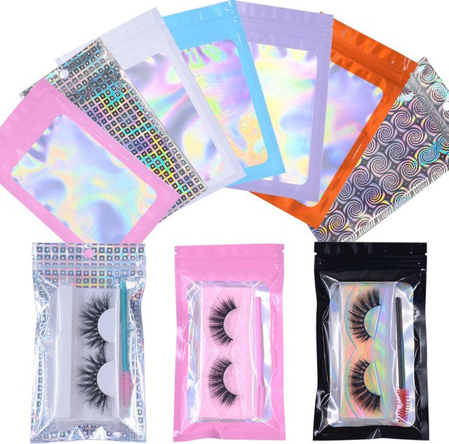 Kekelala 50 Stück Wimpern-Nachsorge-Verpackungsbeutel in Bunt aus Kunststoff - Bild 1