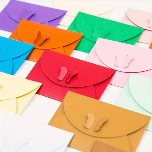 20 Stück Mini Schmetterling Schnalle Papier Umschläge in Pink, B: 10,5 cm x H: 7 cm - Bild 1