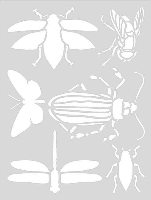 Selbstklebende Rico Design Schablone Insekten B: 18,5 cm, H: 24,5 cm - Bild 1