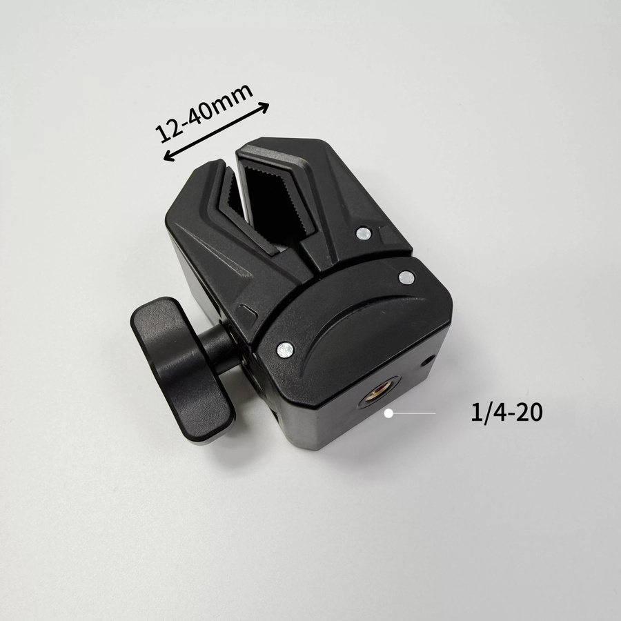 GoPro 360-Grad-Rotations-Actionkamera-Halterung mit großer Klemme und 1/4-Zoll-Schraube in Schwarz - Bild 2
