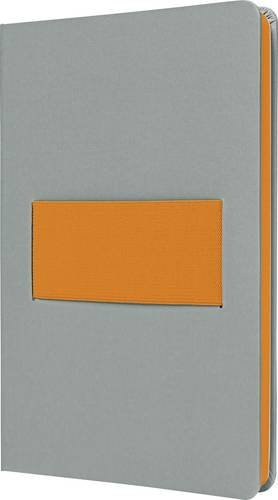 Sigel LS200 Linescape Notizbuch Hardcover DIN A5 kariert Hellgrau und Neonorange mit elastischem Verschluss - Bild 1