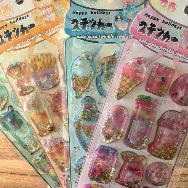 4-teiliges Set 3D-Wasseraufkleber in Multicolour von AnimeWorlds Store für Scrapbook, Tagebuch und Telefondekoration - Bild 1