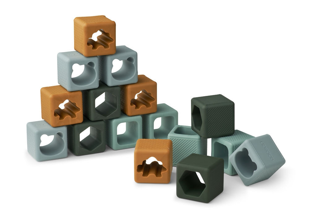 Liewood Loren Stapelblöcke, 16-teiliges Set, Green multi mix - Bild 1